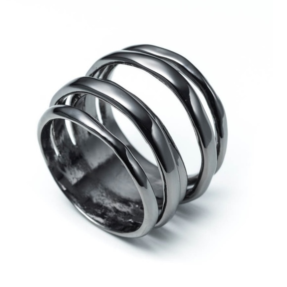 Alexis Bittar Jewelry - NEW Alexis Bittar Liquid Gunmetal Layered Ring